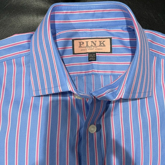 Thomas Pink cuff-links dress shirt. Sz 15.5 - 34 - Picture 4 of 8